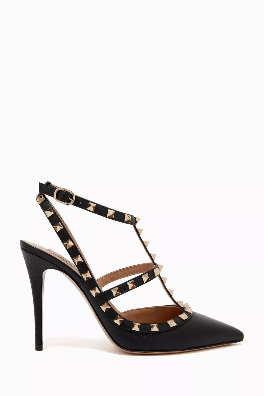 Valentino Garavani Rockstud 100 Pumps in Grainy Leather