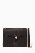 Black Serpenti Forever Python Leather Shoulder Bag