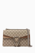 Beige Small Dionysus GG Shoulder Bag