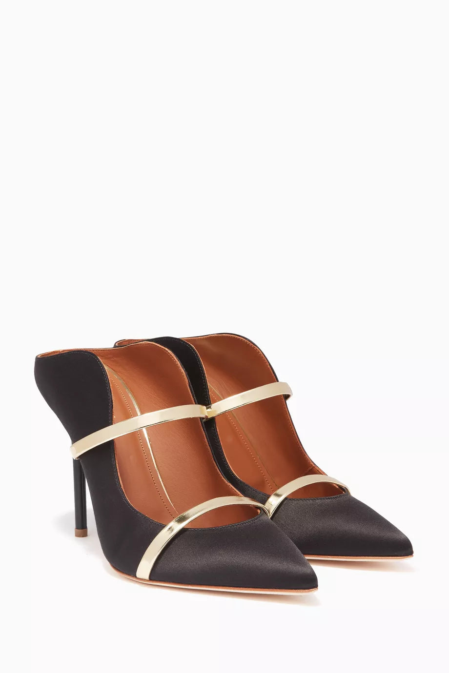 Black Maureen Satin Mules