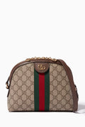 Brown Ophidia GG Shoulder Bag