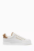 Pearl-Detail Portofino Sneakers in Calf Leather