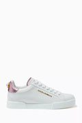 Pearl-Detail Portofino Sneakers in Calf Leather