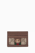 Beige Ophidia GG Card Case