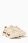 Ivory Rhyton Gucci logo leather Sneakers