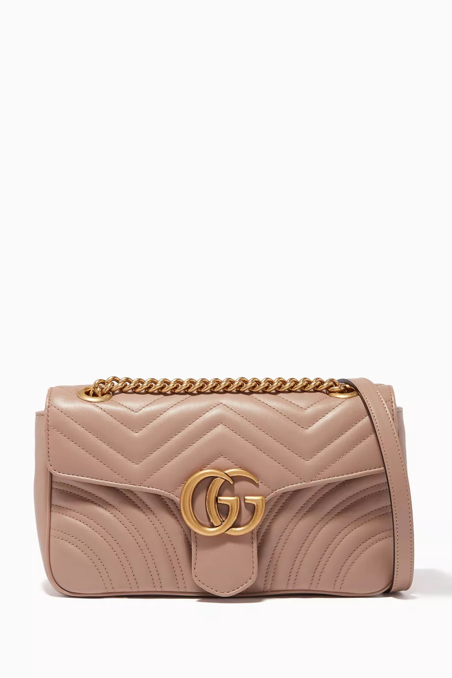 Dusty-Pink Small GG Marmont 2.0 Matelassé Shoulder Bag