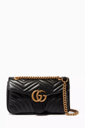 Black Small GG Marmont 2.0 Matelassé Shoulder Bag