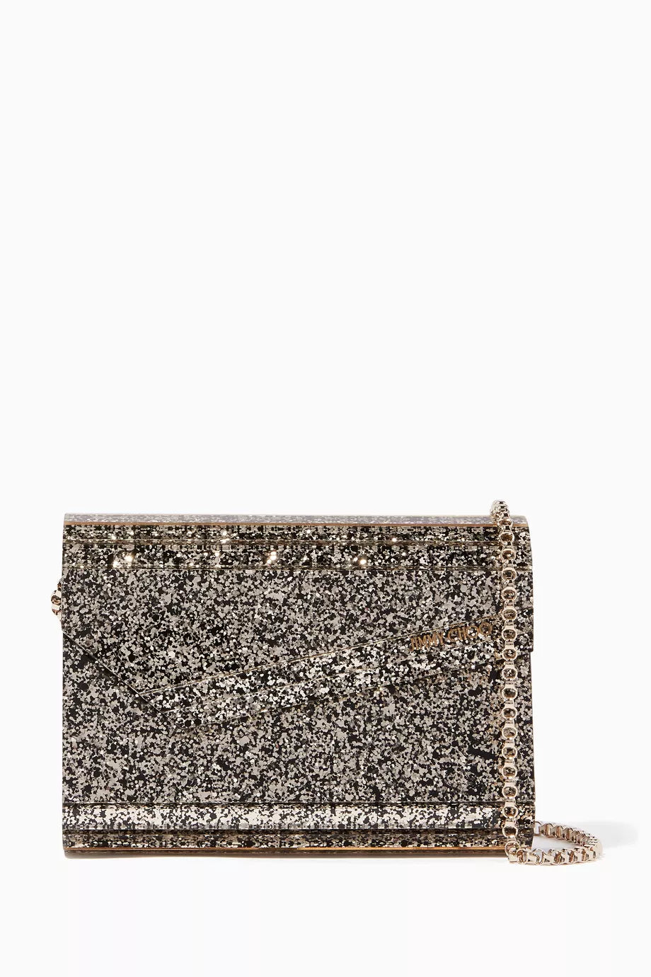 Gold Mix Candy Coarse Glitter Acrylic Clutch Bag