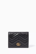 Black GG Marmont Matelassé Wallet