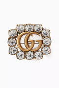 Double GG Crystal Brooch