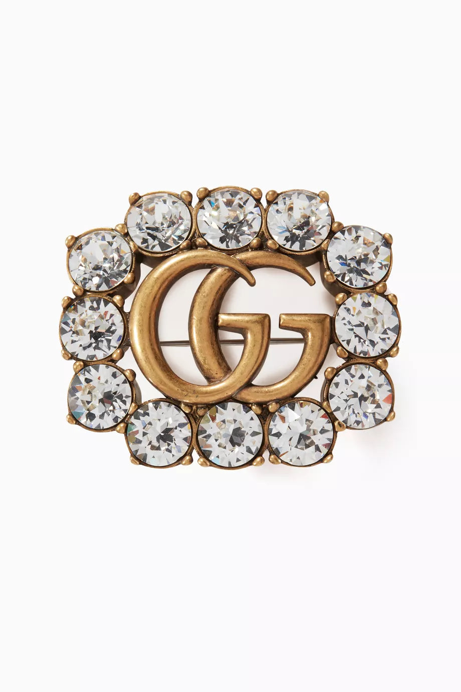 Double GG Crystal Brooch