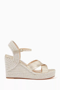 Dellena 100 Wedge Sandals in Metallic Nappa