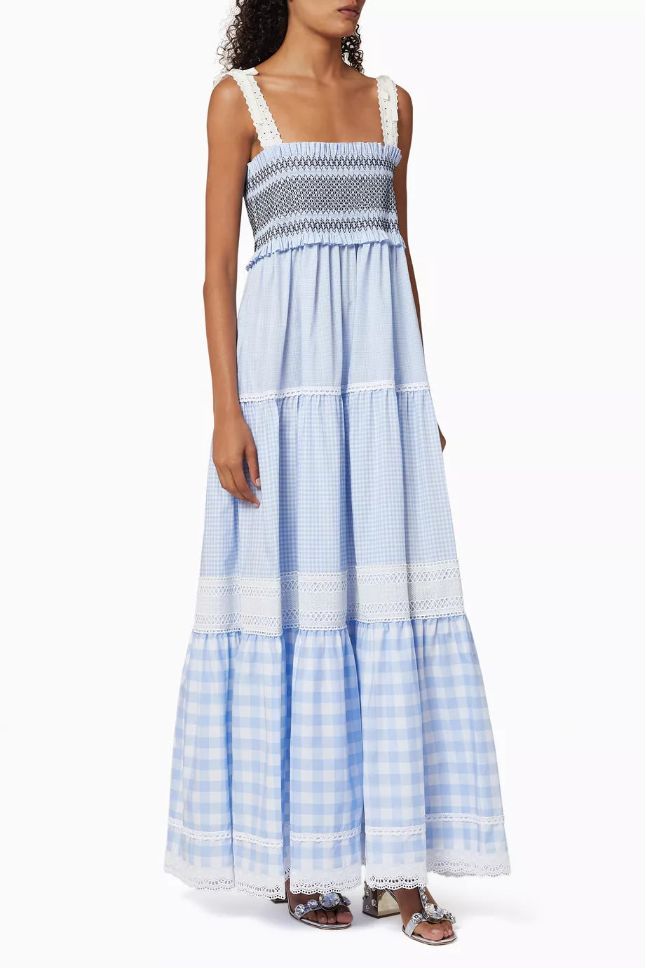Gingham Cotton Poplin Dress