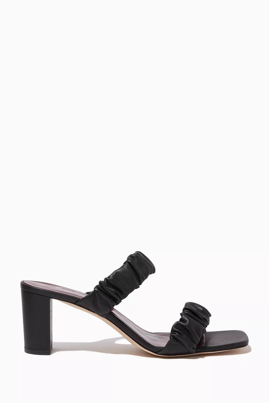 Frankie 65 Ruched Sandals in Leather