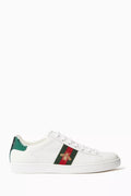 Ace Embroidered Low Top Sneakers in Leather