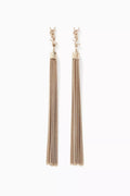 LouLou Earrings with Chain Tassels in Brass
