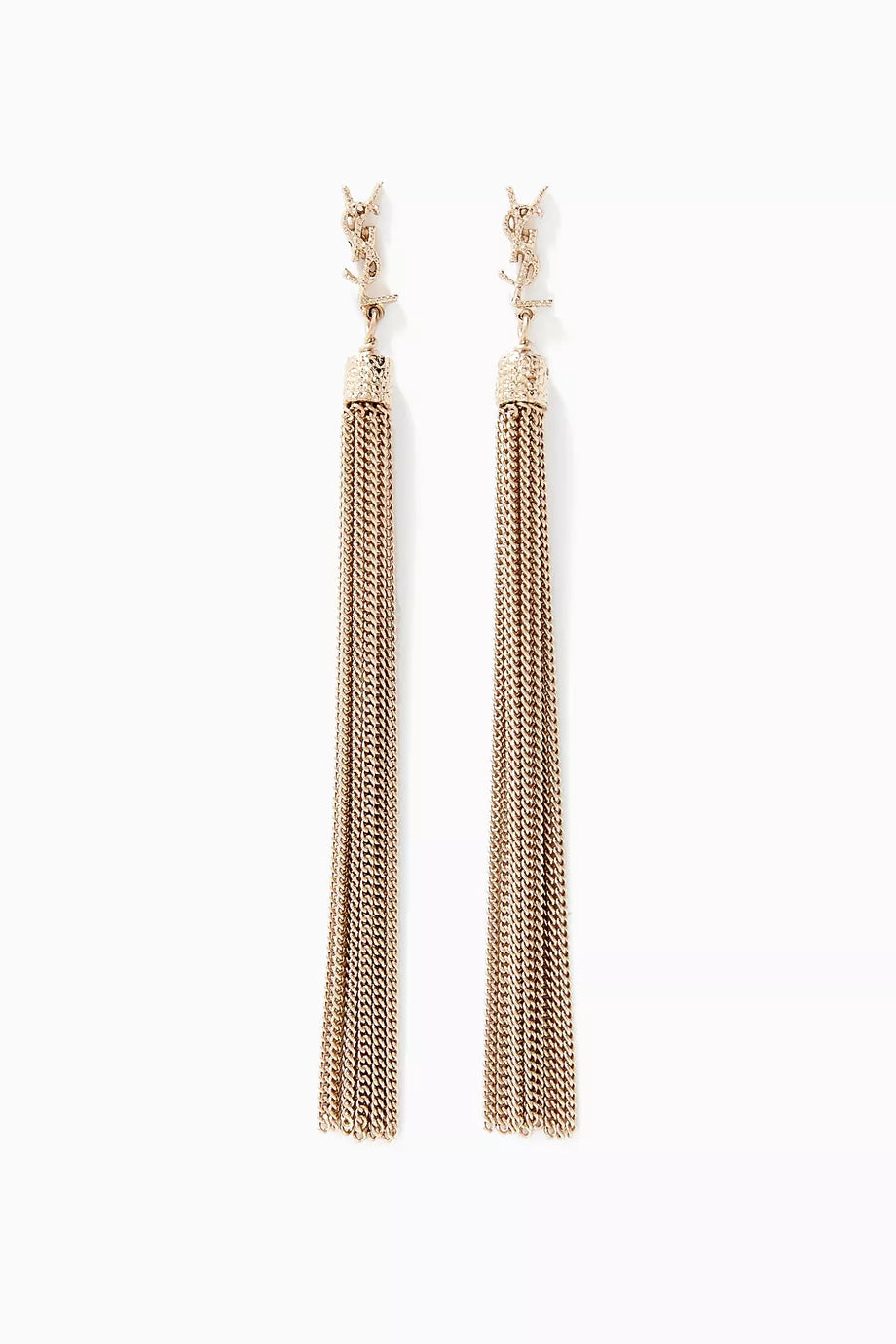 LouLou Earrings with Chain Tassels in Brass