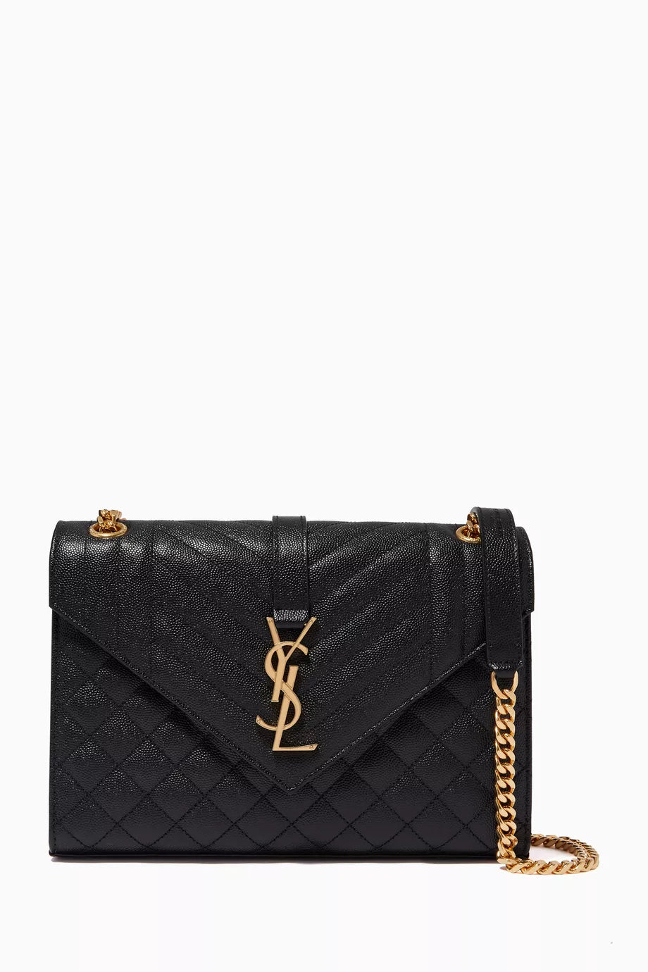 Medium Envelope Shoulder Bag in Grainy Leather