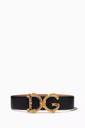 Baroque DG Logo Wide Belt in Leather
