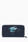 Heron Zipped Travel Wallet in Leather
