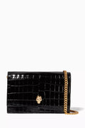 Mini Skull Bag in Croc-embossed Calfskin