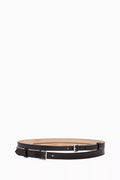 Double Thin Belt in Calfskin