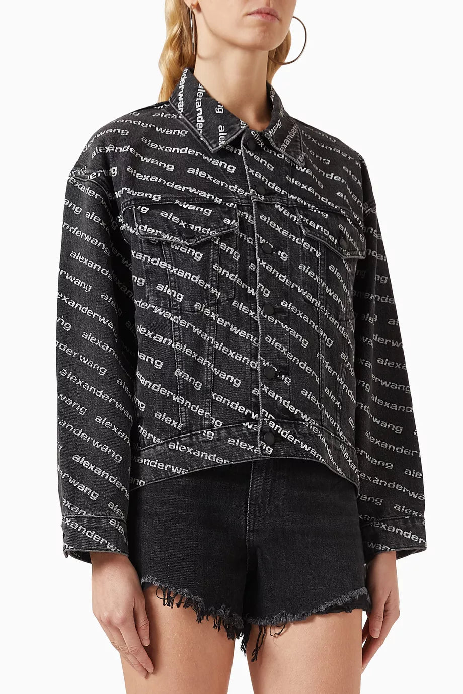 Falling Back Logo Jacket in Denim