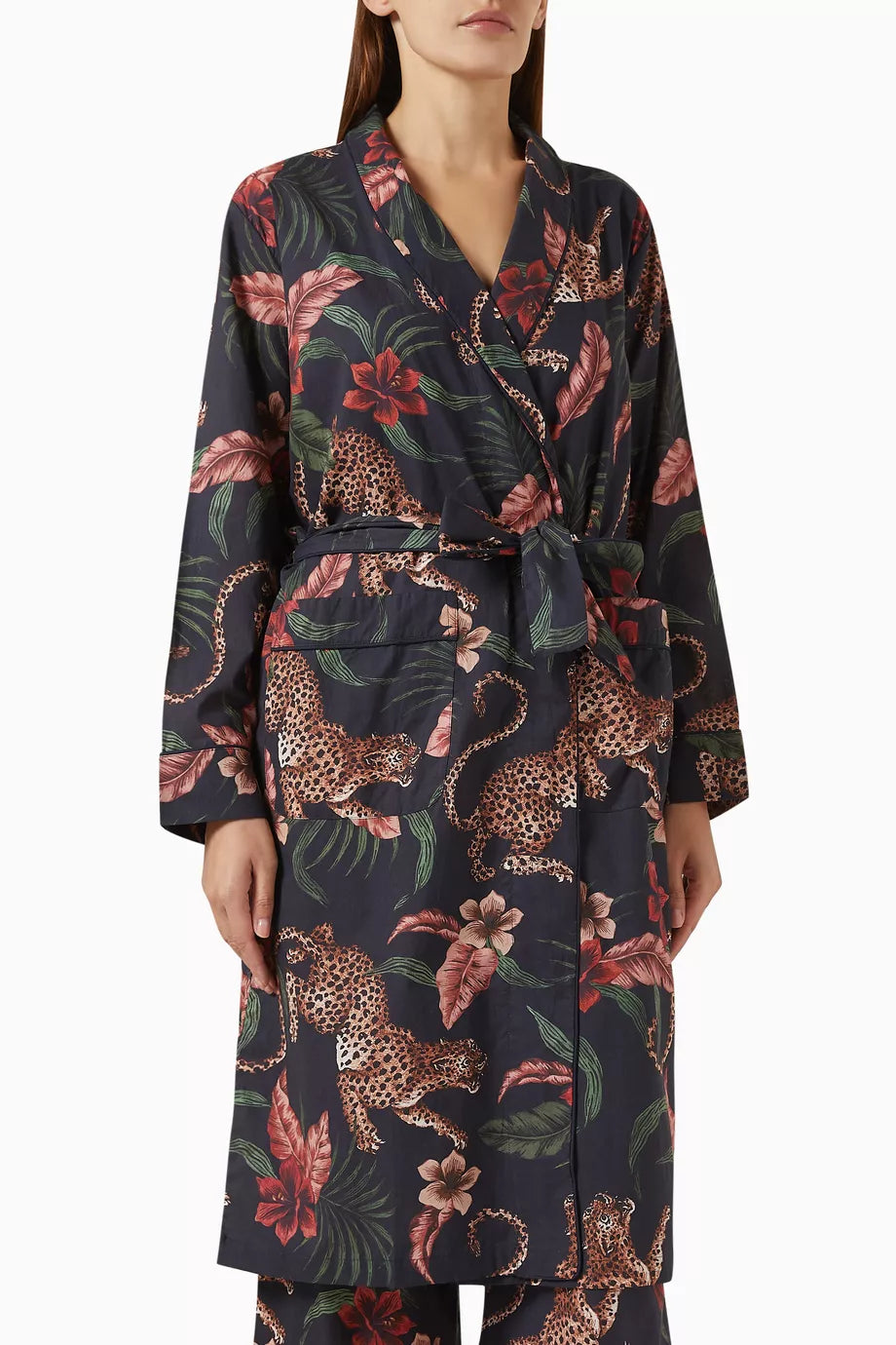 Leopard-print Soleia Robe in Organic Cotton