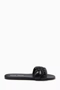 Intrecciato Flat Slides in Leather