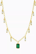 Emerald Baguette Dangle Necklace