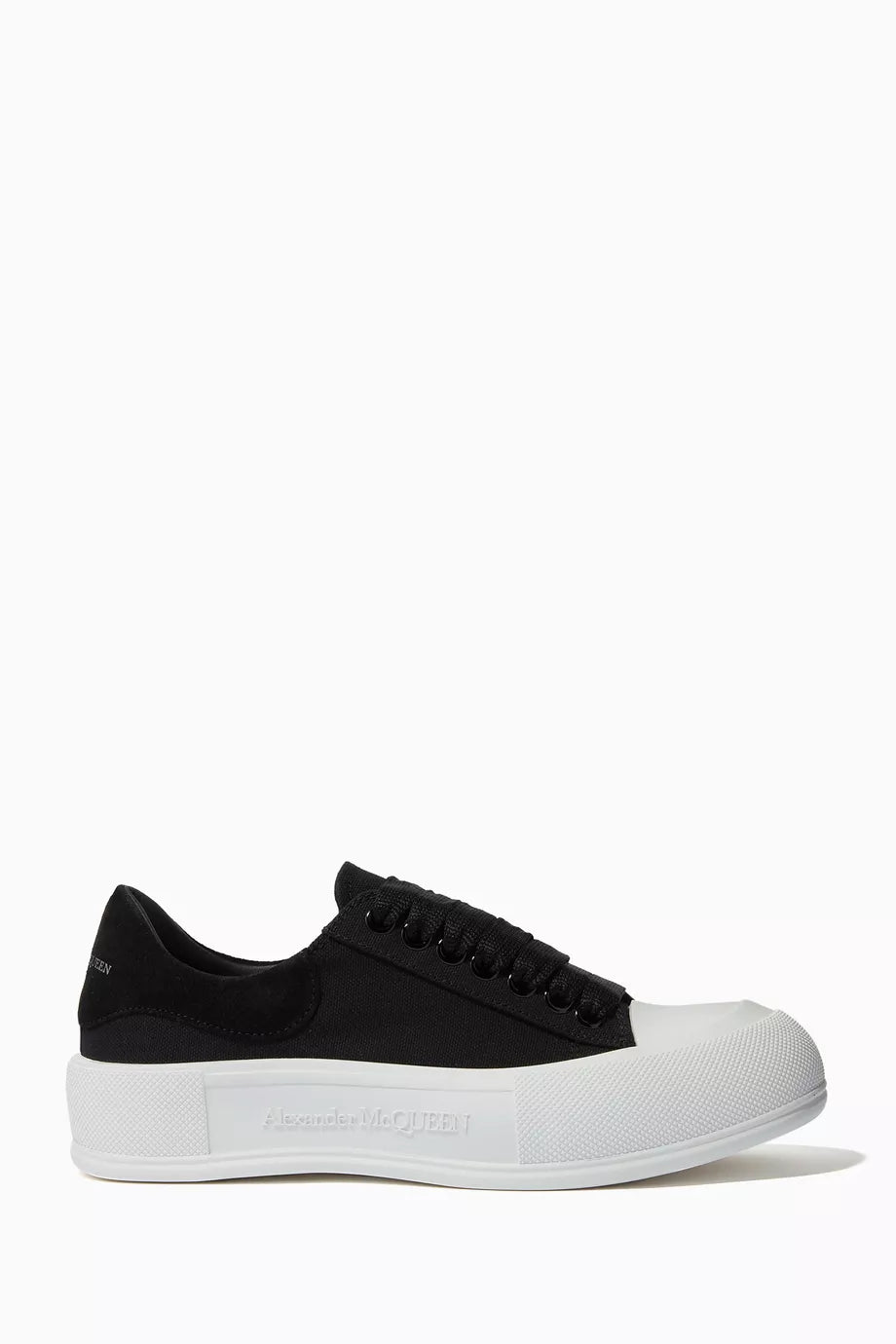 Deck Lace Up Plimsolls in Canvas