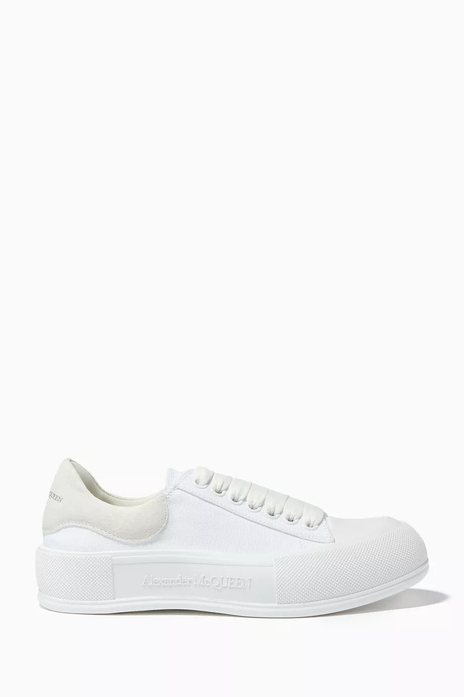 Deck Lace Up Plimsolls in Canvas