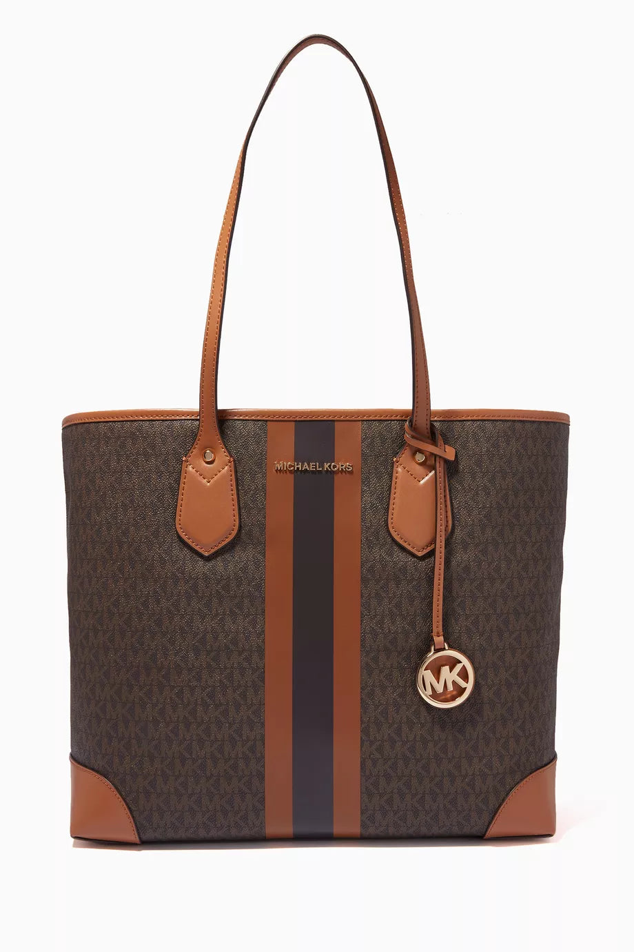 Large Eva Tote Bag in Logo Stripe Canvas