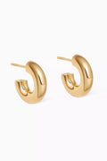 Medium Chubby Hoop Earrings in 18ct Gold Plated