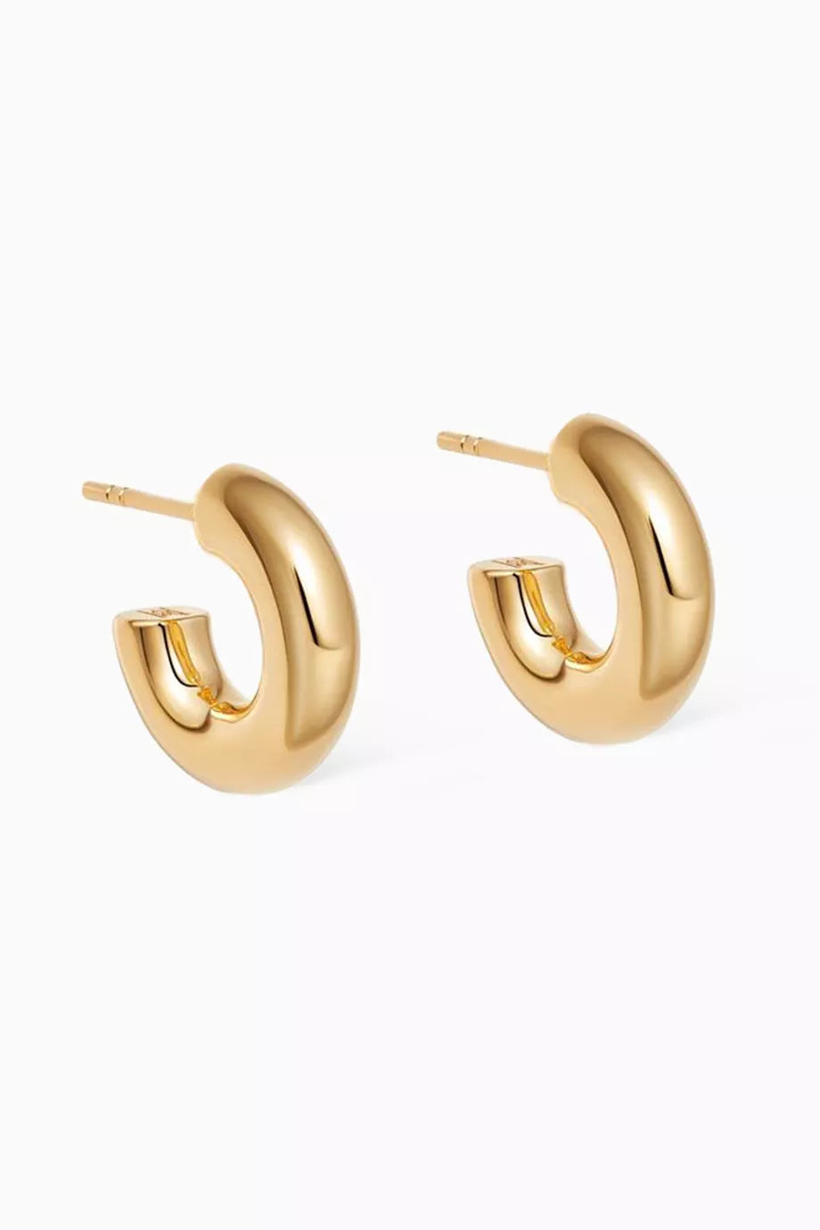Medium Chubby Hoop Earrings in 18ct Gold Plated