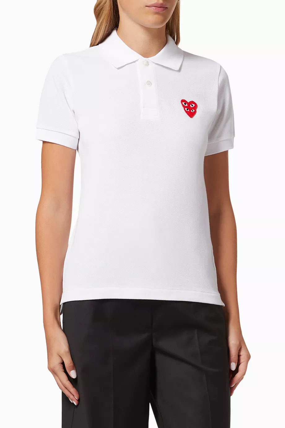 Double Heart Polo in Cotton Piqué