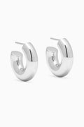 Medium Chubby Hoop Earrings in Silver-plated Brass