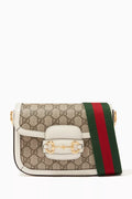 Mini Gucci 1955 Horsebit Shoulder Bag in GG Supreme Canvas