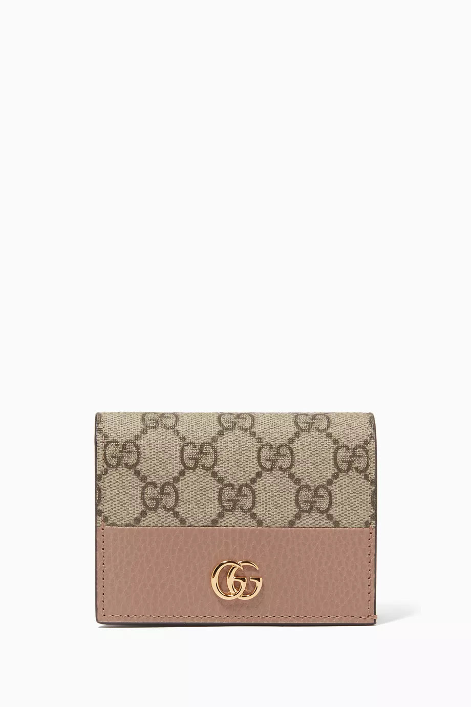 GG Marmont Card Case Wallet in Leather & GG Supreme Canvas