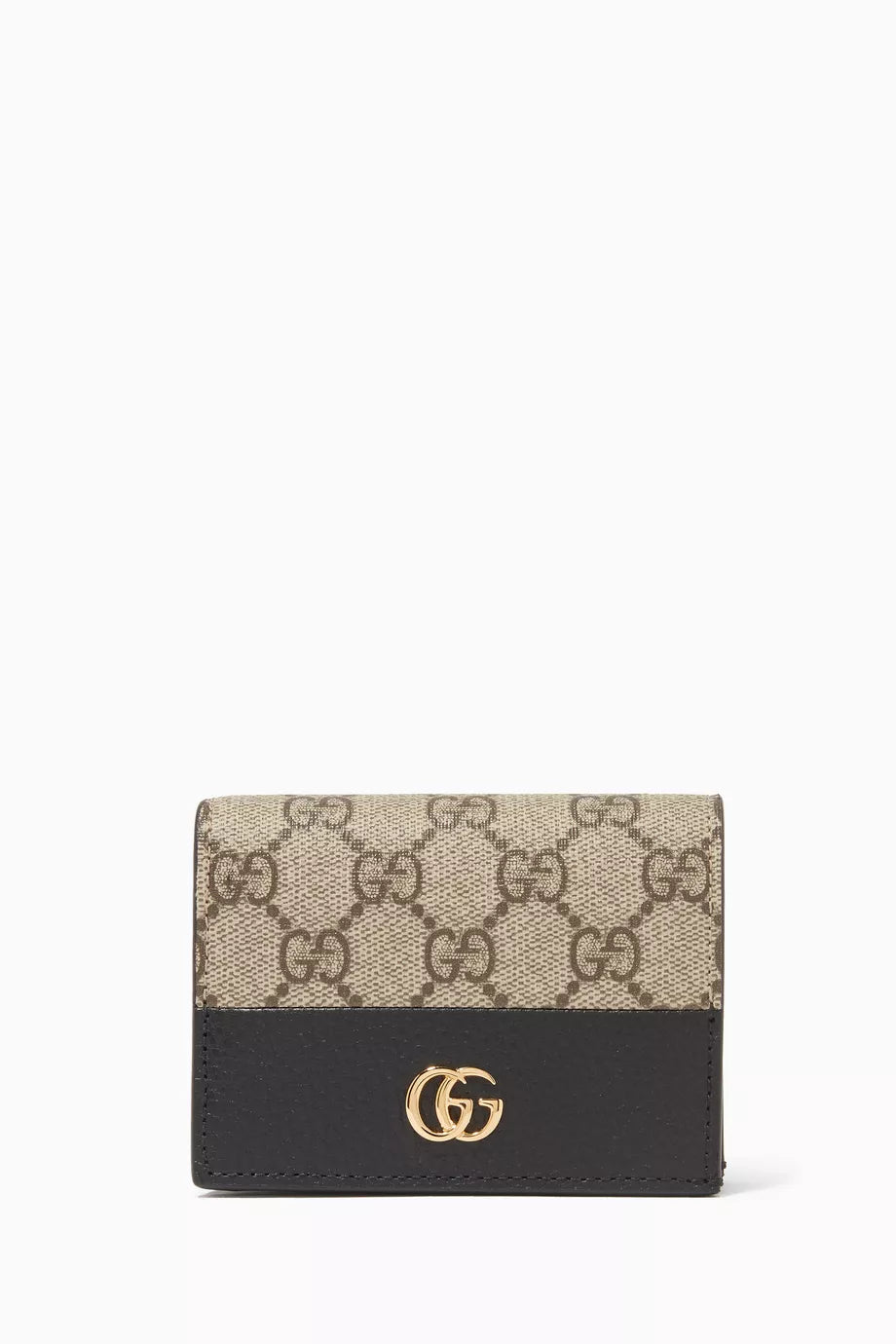 GG Marmont Card Case Wallet in Leather & GG Supreme Canvas