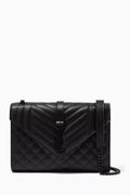 Medium Envelope Shoulder Bag in Mix Matelassé Grain de Poudre Embossed Leather