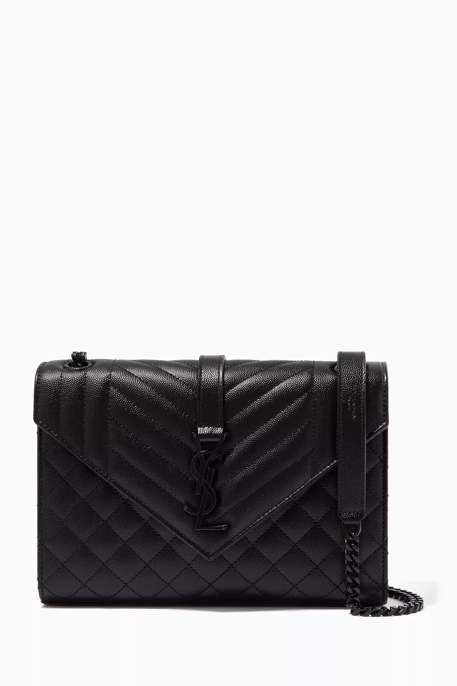 Medium Envelope Shoulder Bag in Mix Matelassé Grain de Poudre Embossed Leather