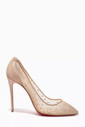 Follies Strass 100 Pumps in Mesh & Lamé Suede