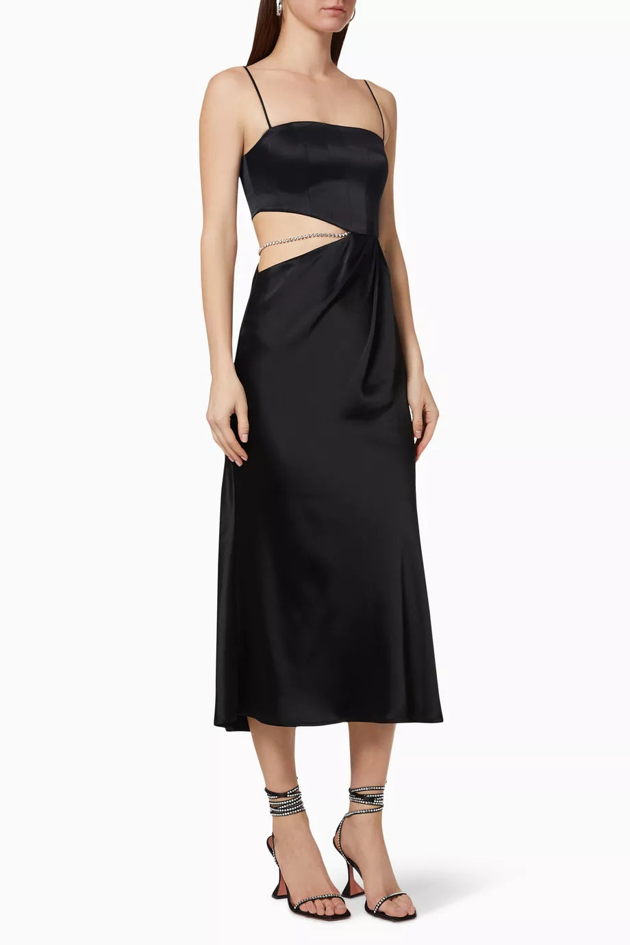 Carla Midi Dress in Satin