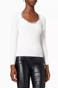 Logo Jacquard Top in Bodycon Knit