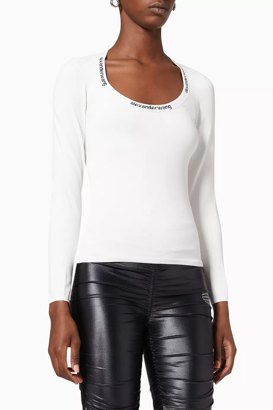 Logo Jacquard Top in Bodycon Knit