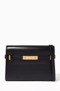 Manhattan Small Shoulder Bag in Box SAINT LAURENT Leather