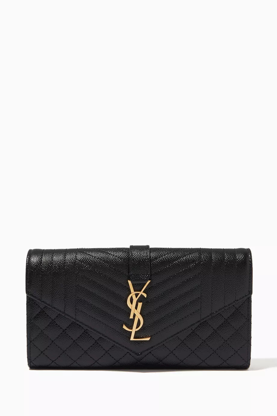 Large Flap Wallet in Mix Matelassé Grain de Poudre Embossed Leather