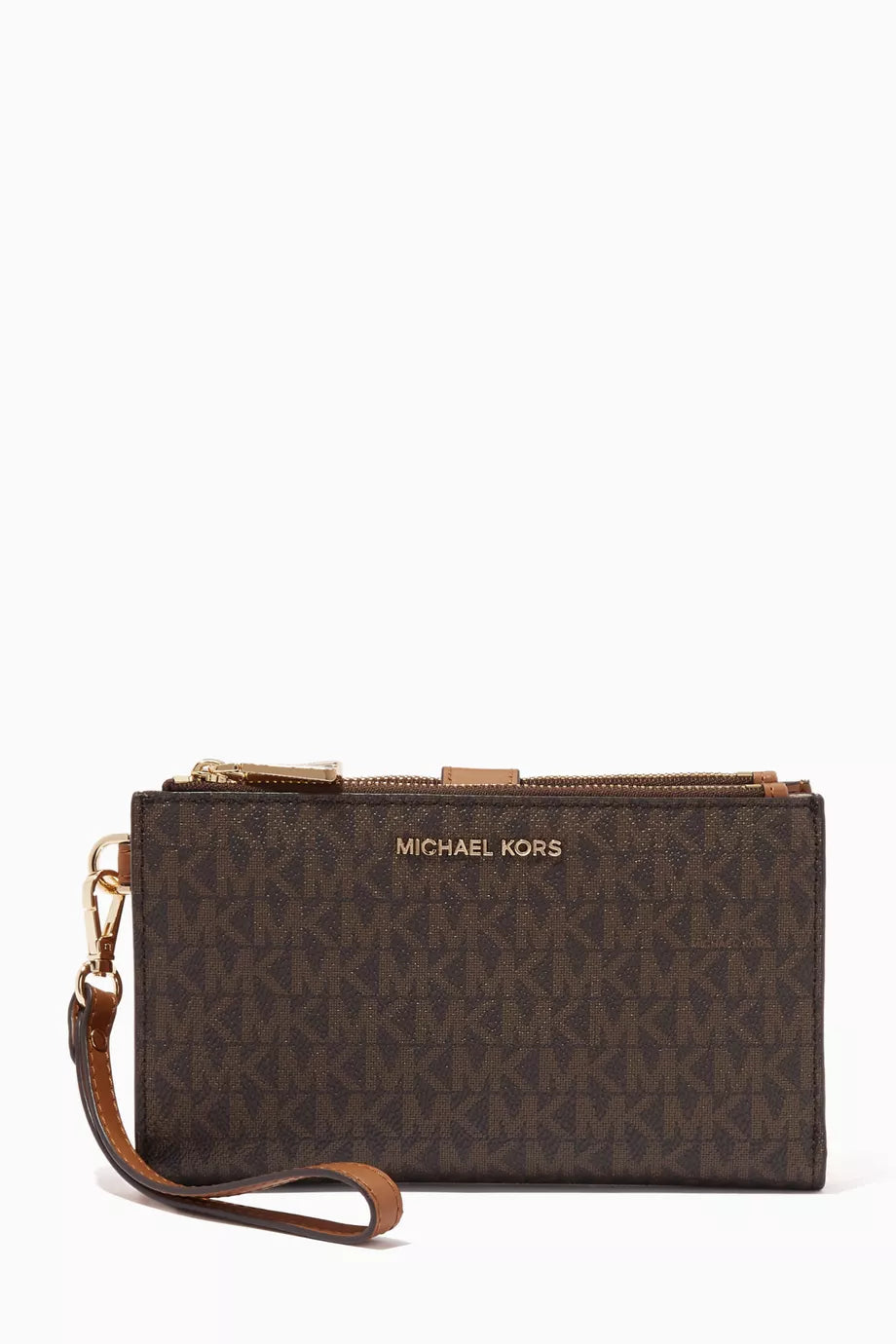 Adele Double Zip Wallet in Logo Canvas