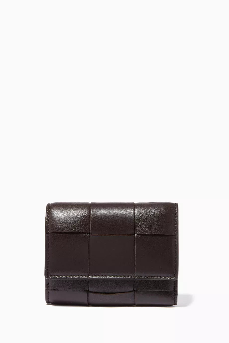 Mini Tri-fold Zip Wallet in Intrecciato Nappa